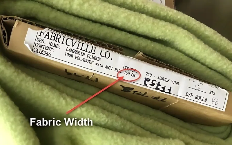 Finding fabric width: Check the bolt!