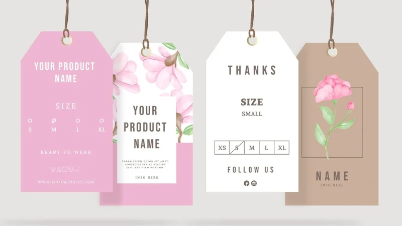 It's crucial to distinguish between a hang tag (or swing tag) and a sewn-in label, as they serve distinct functions