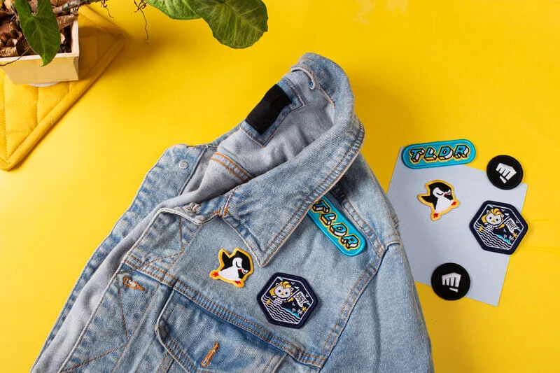 Make it unique: Custom branding near patch pockets.