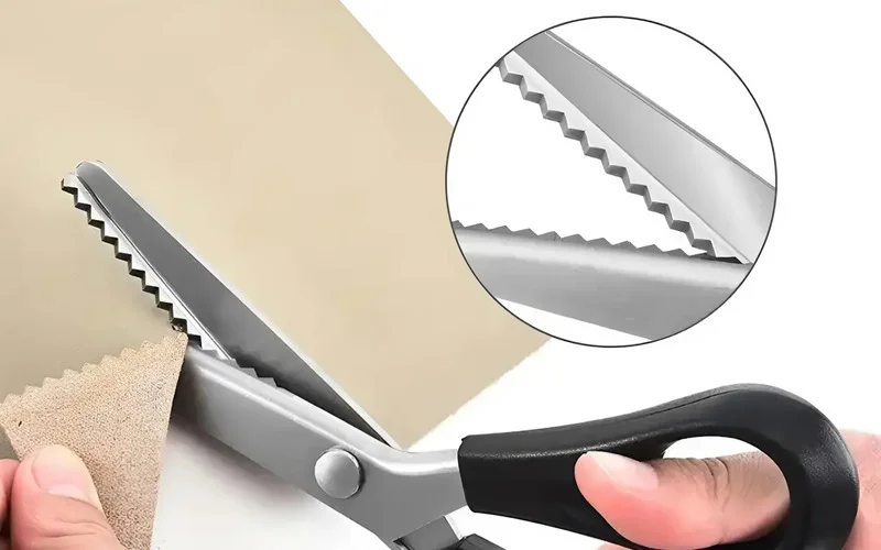 The blades of pinking shears have a