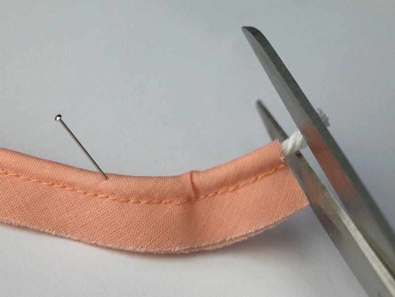 The makings of piping: Fabric & cord.