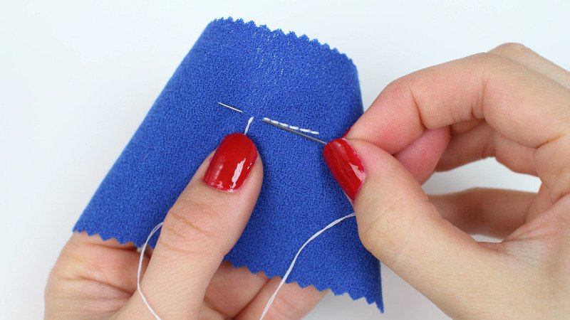 Sewing basics: Needle, thread, fabric.