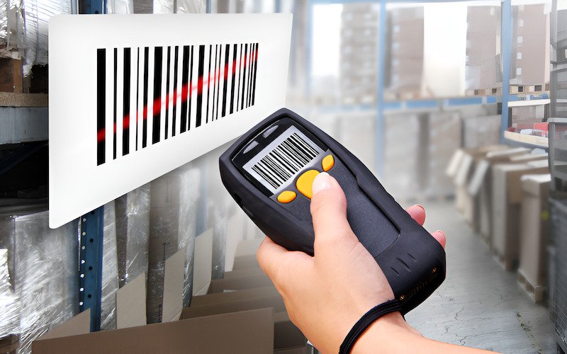 A barcode scanner (or barcode reader) is a special device that reads barcodes