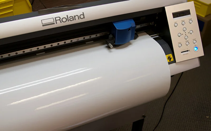 A cutting plotter doesn't use pens to draw
