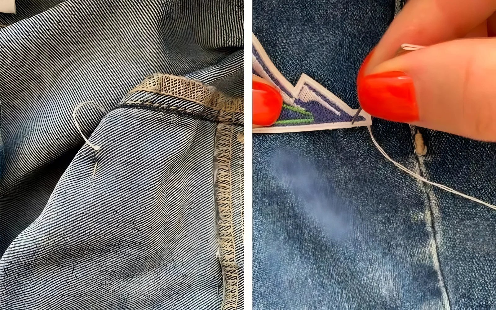 Maintain small, consistent stitches close to the patch's border for a clean look and maximum durability