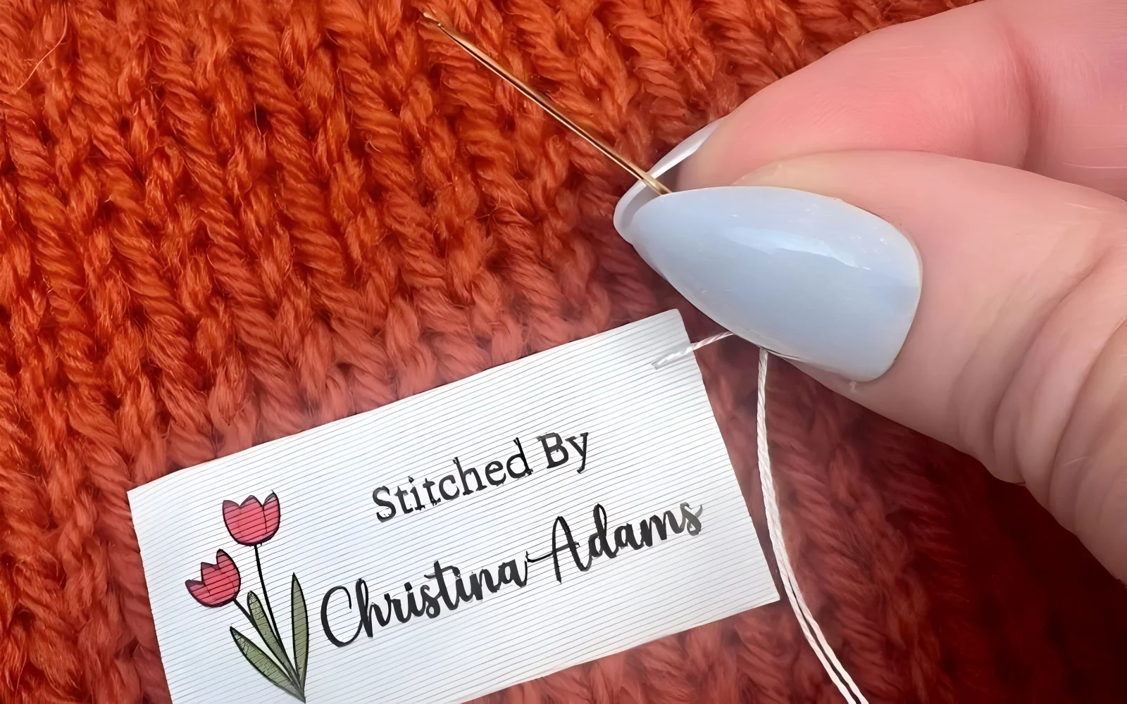 Sewing offers maximum control for precise label placement and is ideal for delicate fabrics