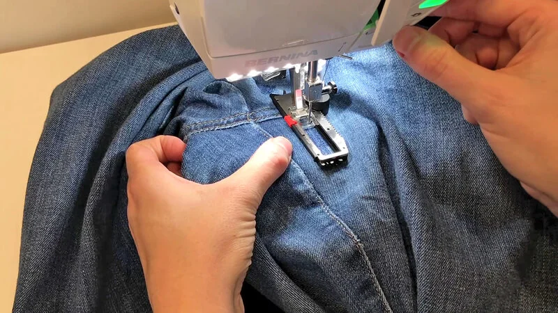 A zigzag stitch provides both strength and flexibility for repairs.