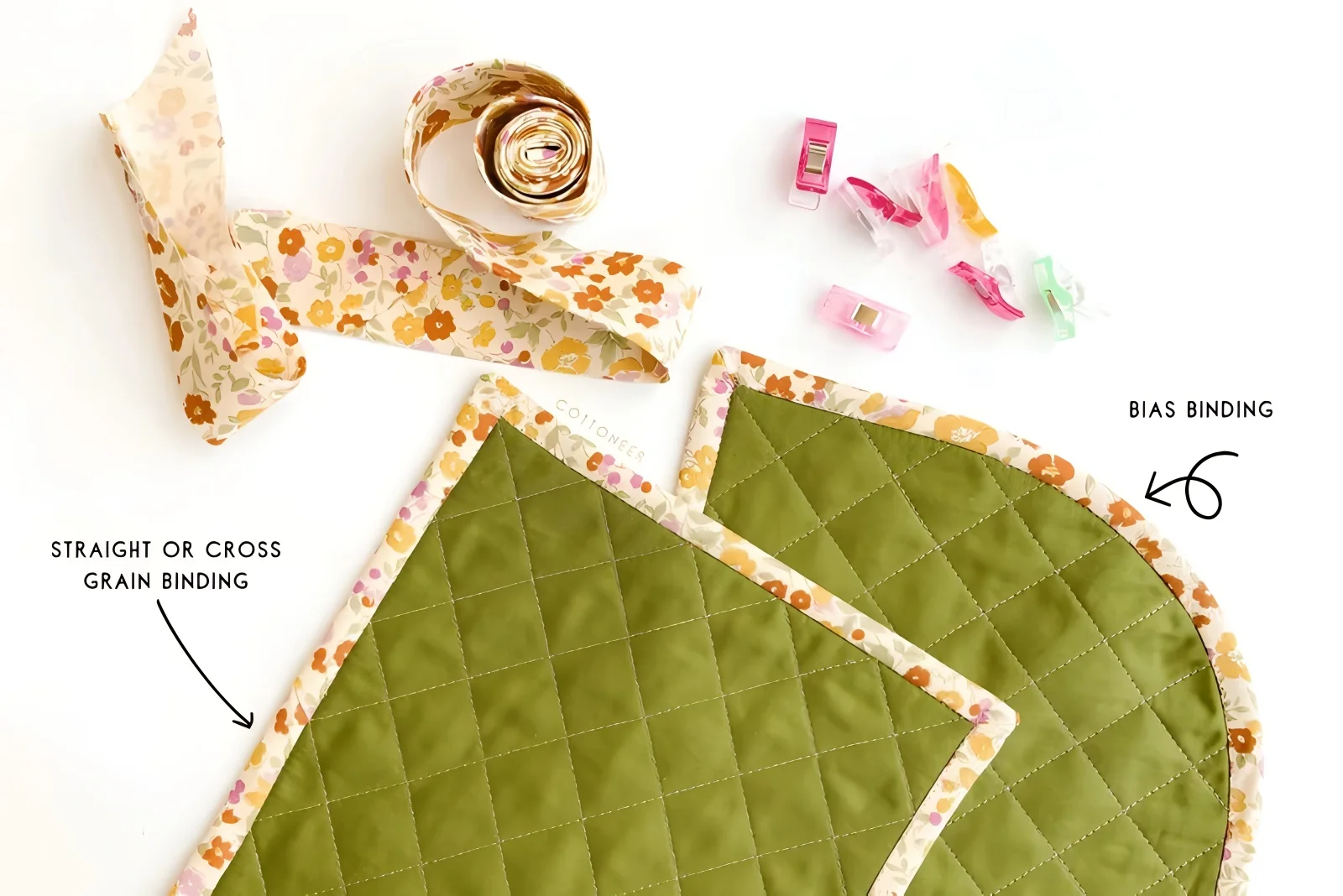 Fabric grain: Key to binding types.